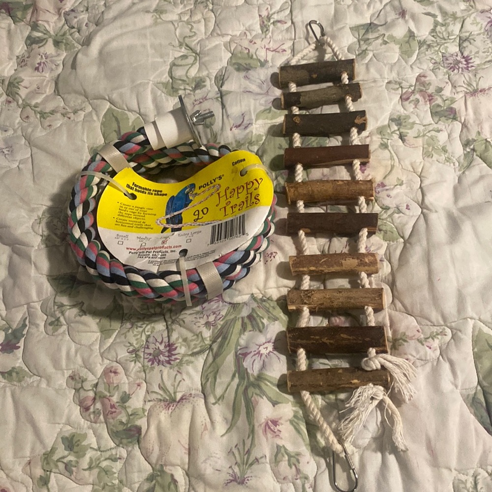 Bird stuff - rainbow cotton rope